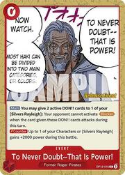 To Never Doubt--That Is Power!