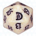 White Deckmasters D20 Die