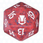 Red Darksteel D20 Die