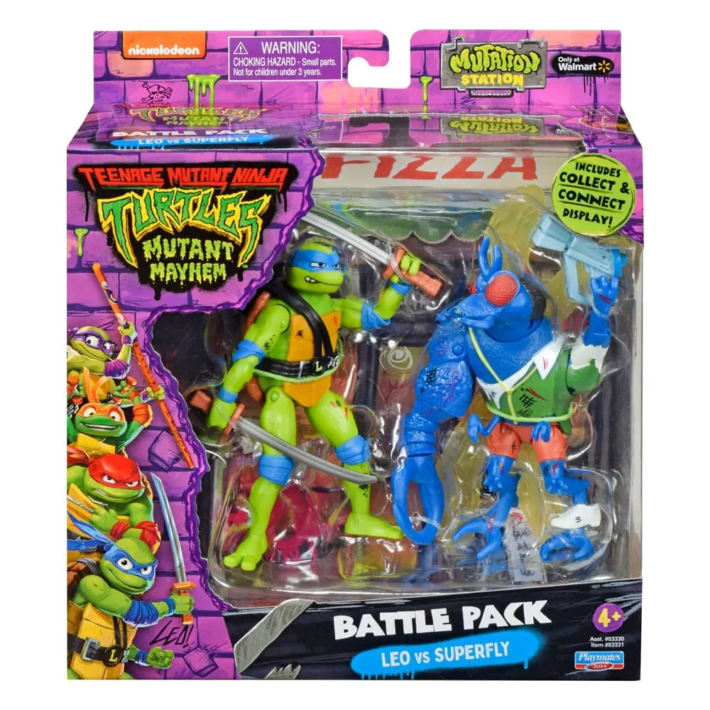 Teenage Mutant Ninja Turtles Action Figures Leonardo vs. Super Fly 11 cm 