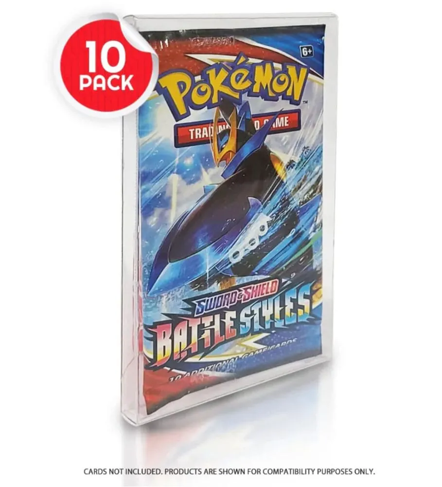 PET Protectors 10-Pack for Booster, Magic, Yu-Gi-Oh Cards