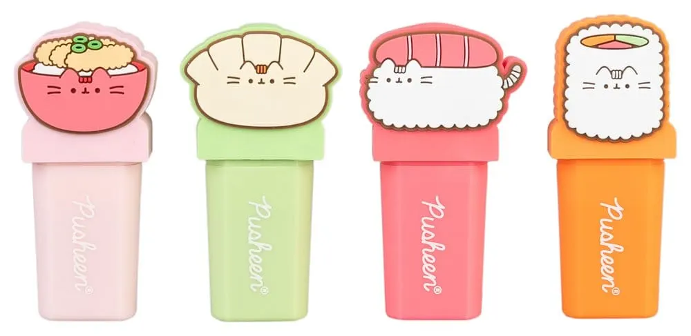 Pusheen Highlighters with Topper Sushi Roll Set of 4