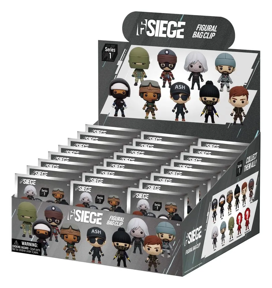 Six Siege 3D PVC Bag Clips Series 1 Display (24)
