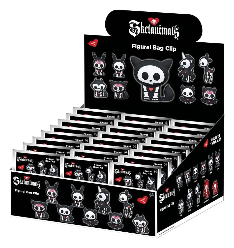 Skelanimals 3D PVC Bag Clips Series 1 Blind Bag Display (24)