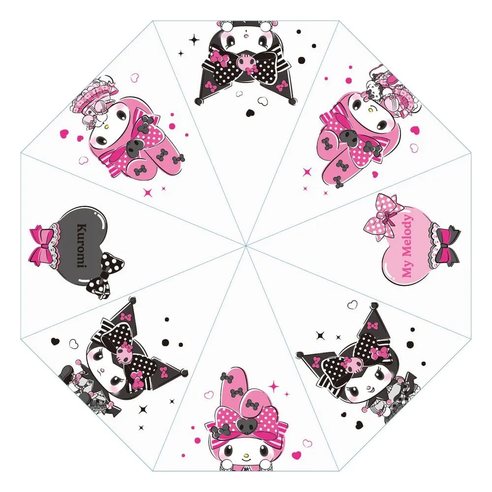 Sanrio Pink Black Party Series Umbrella Kuromi & My Melody Transparent  