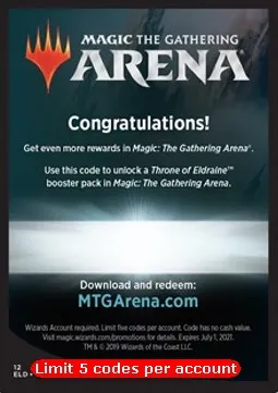Arena Code Card