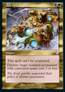 Abrupt Decay