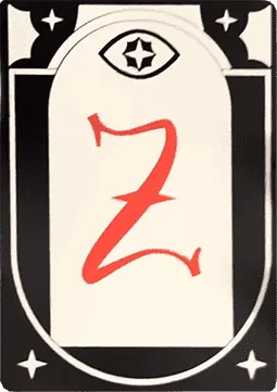 An Encyclopedia of Magic Face Card "Z"