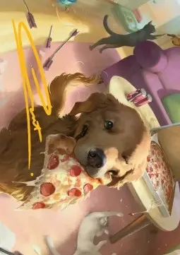 Art Series: Lucky the Pizza Dog