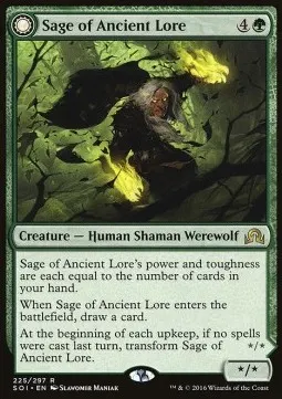 Sage of Ancient Lore // Werewolf of Ancient Hunger