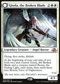 Gisela, the Broken Blade // Brisela, Voice of Nightmares