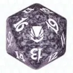 Black Darksteel D20 Die