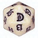 White Deckmasters D20 Die