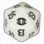White Future Sight D20 Die
