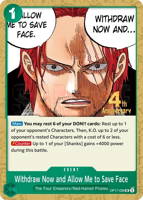 Withdraw Now and Allow Me to Save Face
