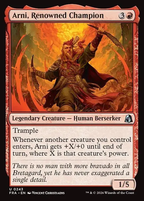 Arni, Renowned Champion