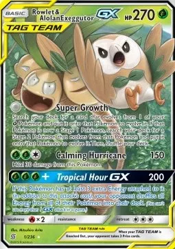Rowlet & Alolan exeggutor GX