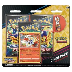 Crown Zenith Pin Collection | Cinderace 3-Pack Blister