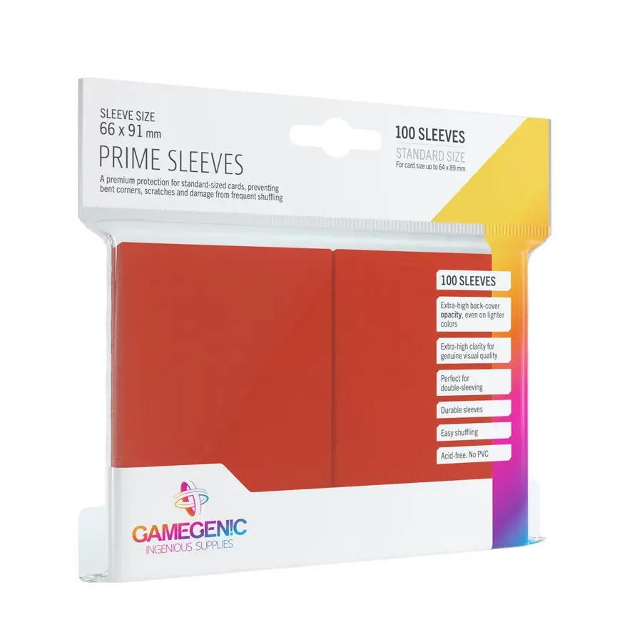 Gamegenic: 66x91mm Prime Sleeves Red (100)