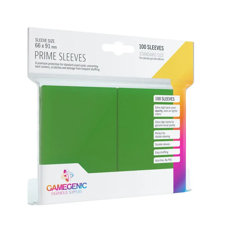 Gamegenic: 66x91mm Prime Sleeves Green (100)