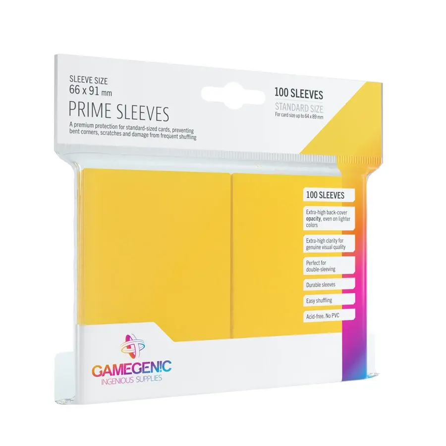 Gamegenic: 66x91mm Prime Sleeves Yellow (100)