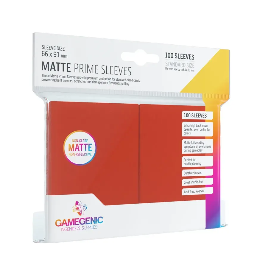 Gamegenic: 66x91mm Matte Prime Sleeves Red (100)