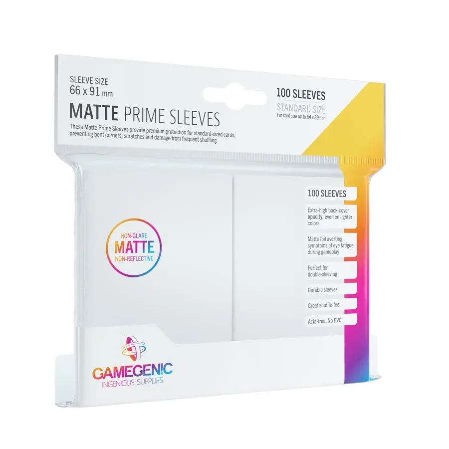 Gamegenic: 66x91mm Matte Prime Sleeves White (100)