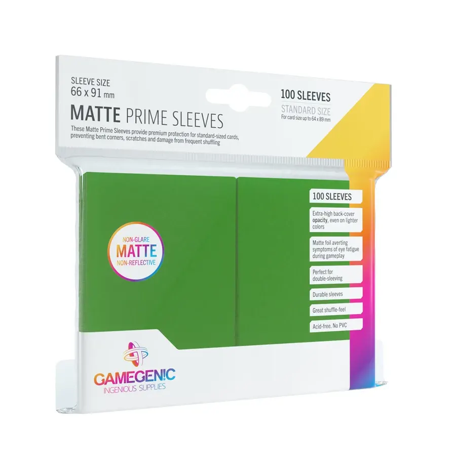 Gamegenic: 66x91mm Matte Prime Sleeves Green (100)