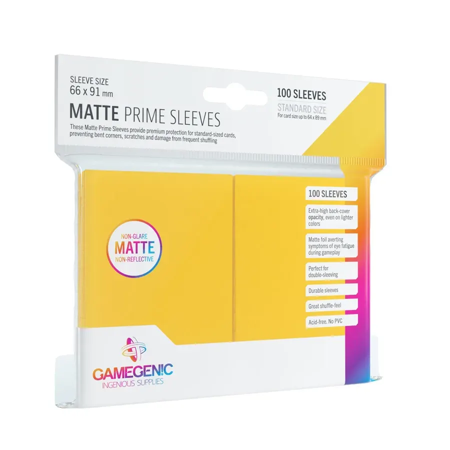 Gamegenic: 66x91mm Matte Prime Sleeves Yellow (100)