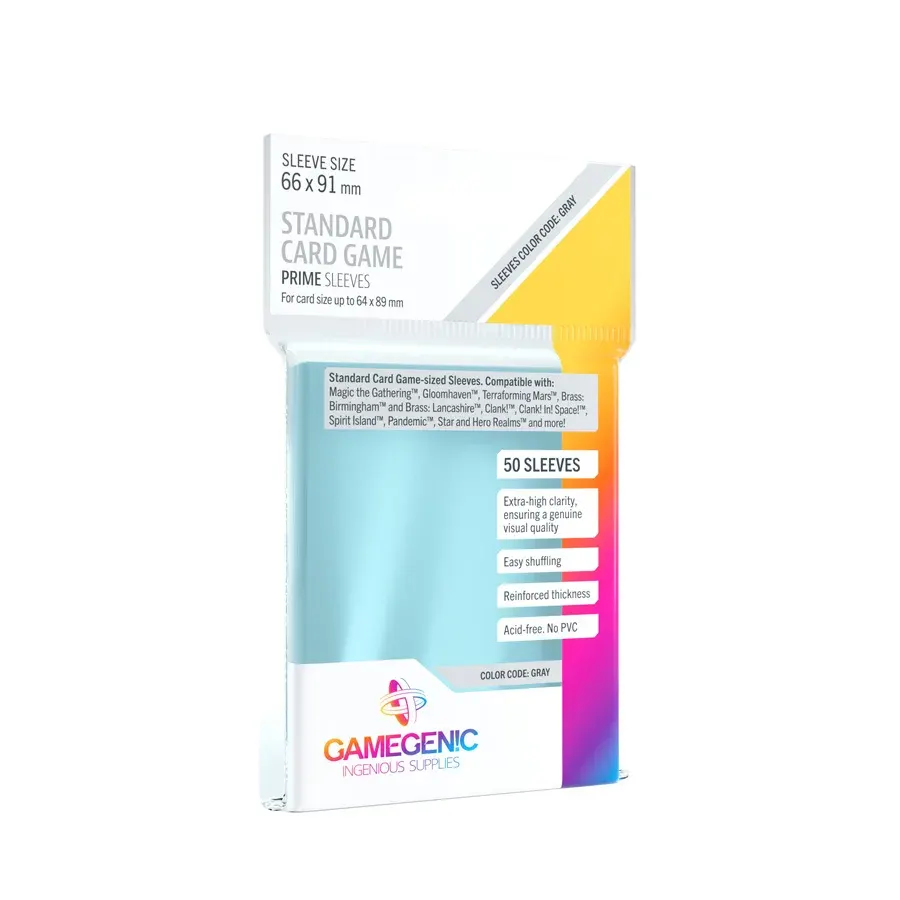 Gamegenic: 66x91 mm PRIME Standard Card Sleeves Clear (50)