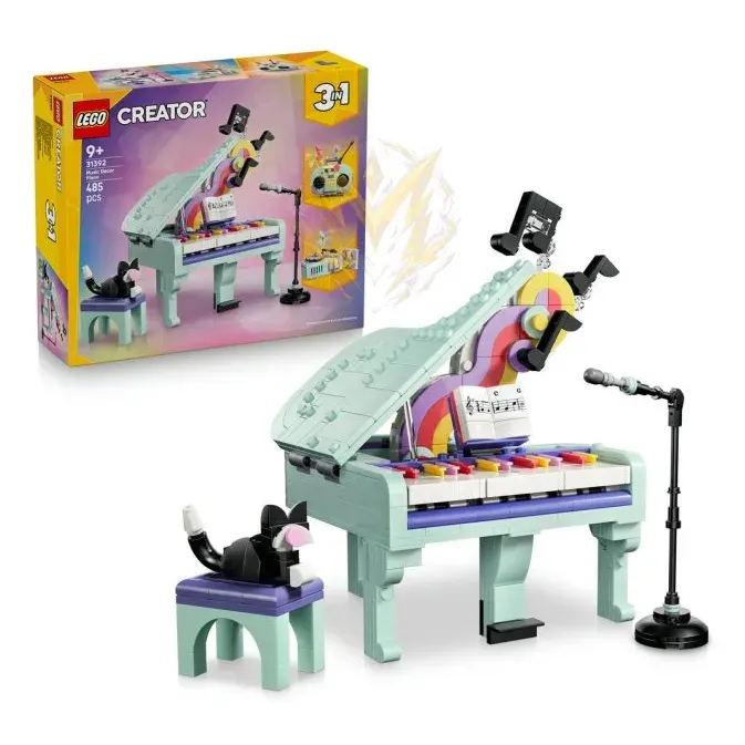 LEGO® Creator 3v1 31392 Hudební dekorace: Klavír s kočkou