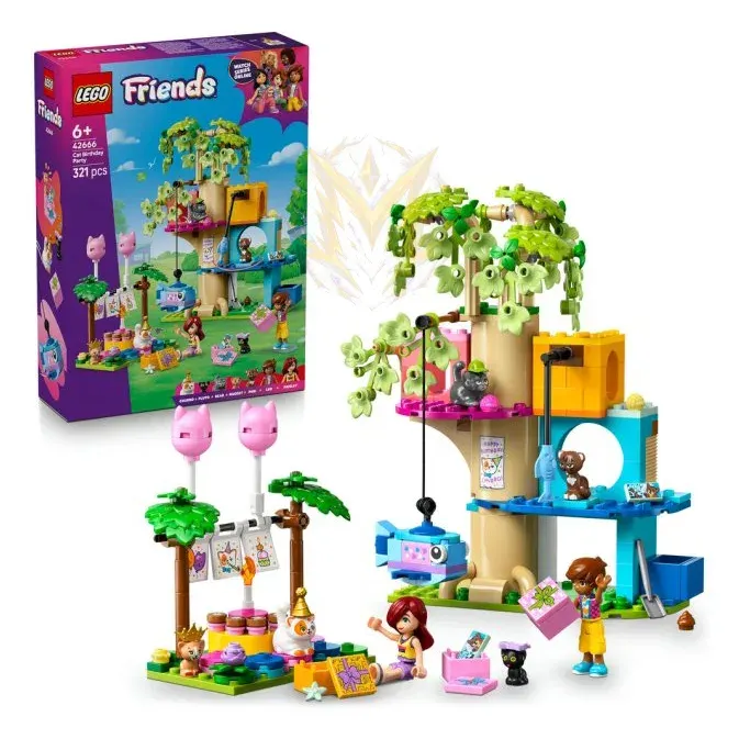 LEGO® Friends 42666 Kočičí narozeninová oslava a dům na stromě