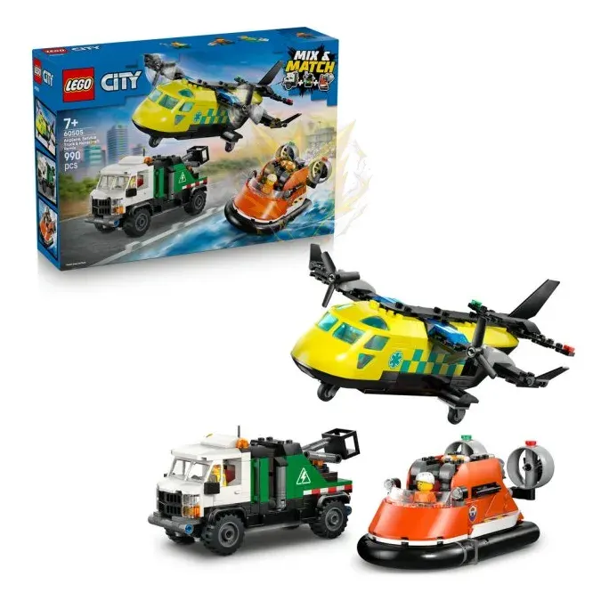 LEGO® City 60505 Remix: Letadlo, servisní vůz a vznášedlo
