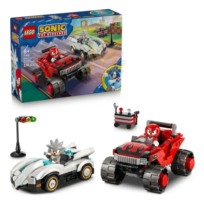 LEGO® Sonic the Hedgehog™ 77118 Silver a jeho auto vs. Knuckles a jeho monster truck