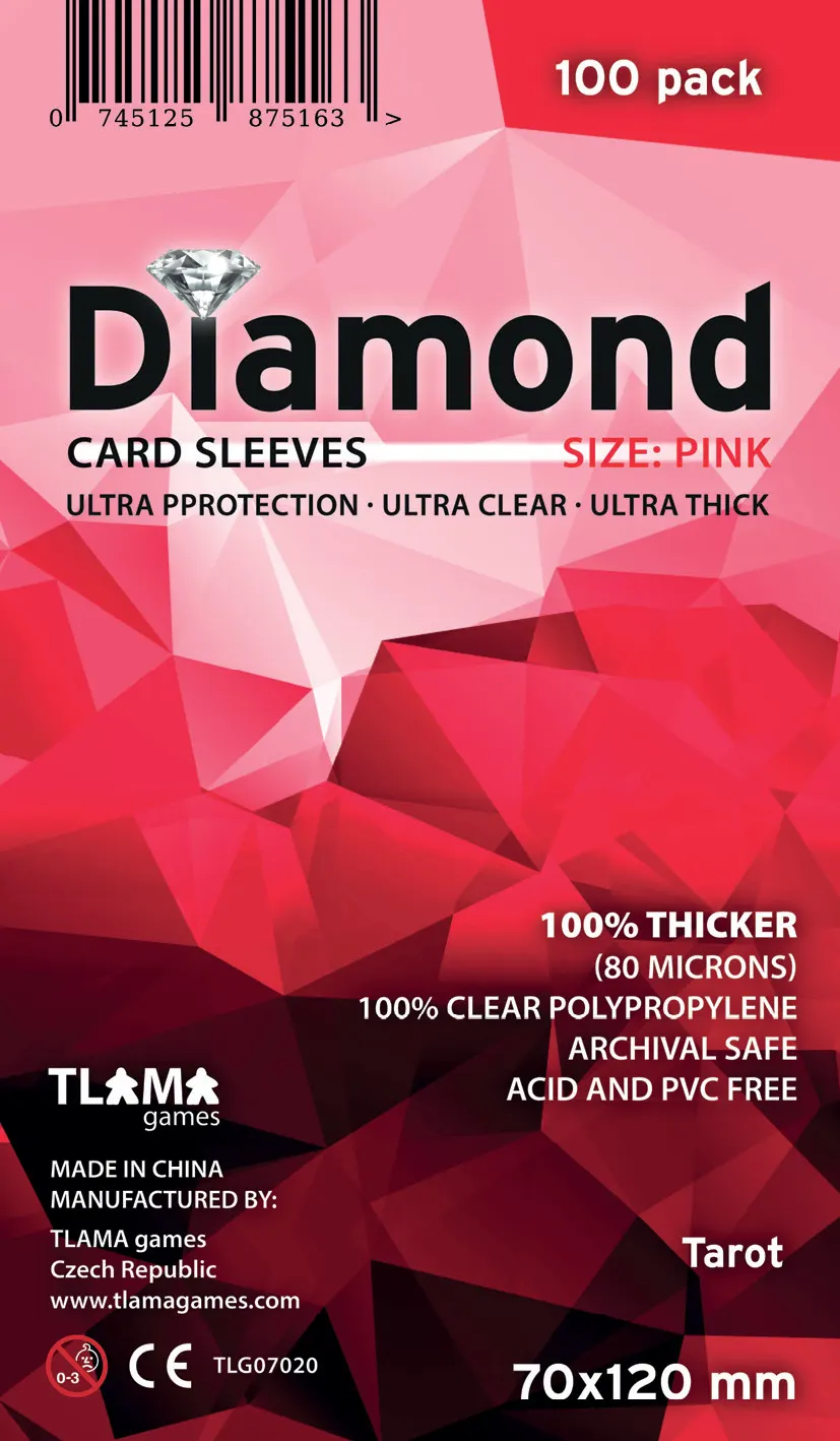 Obaly na karty Diamond Pink: Tarot (70x120 mm)  (80 mikronů, 100 ks)