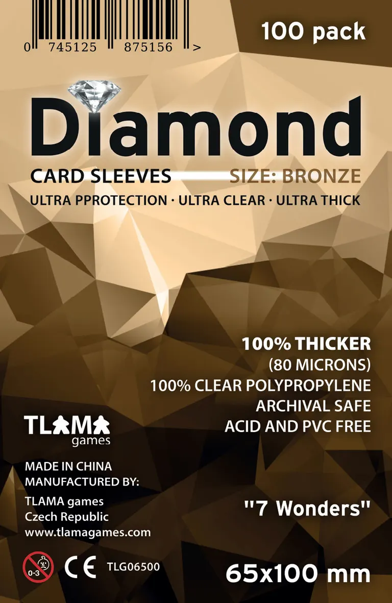 Obaly na karty Diamond Bronze: "7 Wonders" (65x100 mm) (80 mikronů, 100 ks)