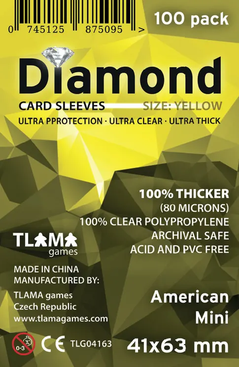 Obaly na karty Diamond Yellow: American Mini (41x63 mm) (80 mikronů, 100 ks)