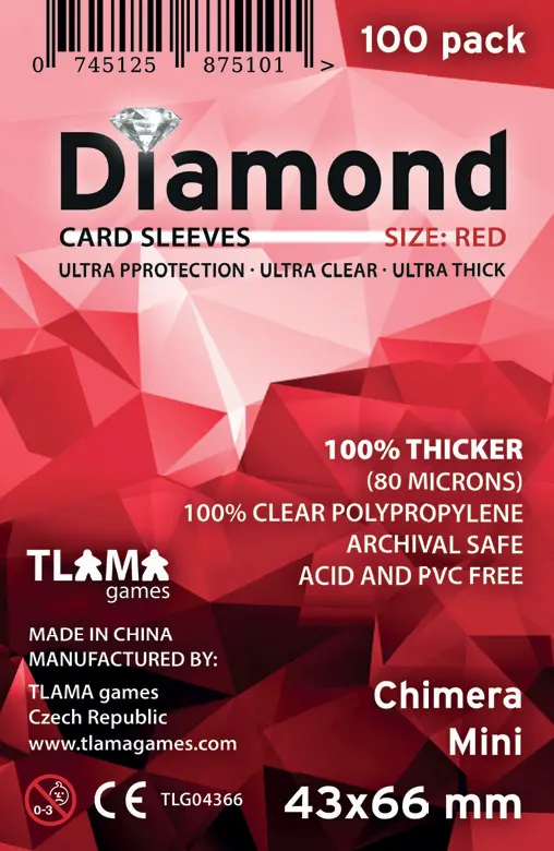 Obaly na karty Diamond Red: Chimera Mini (43x66 mm) (80 mikronů, 100 ks)