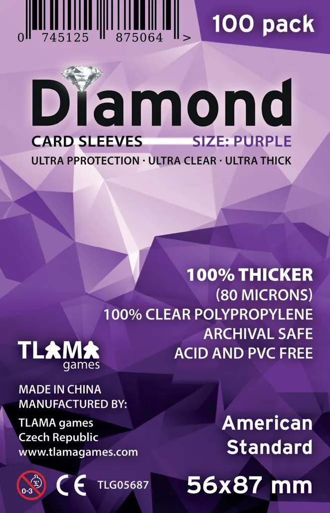 Obaly na karty Diamond Purple: American Standard (56x87 mm) (80 mikronů, 100 ks)